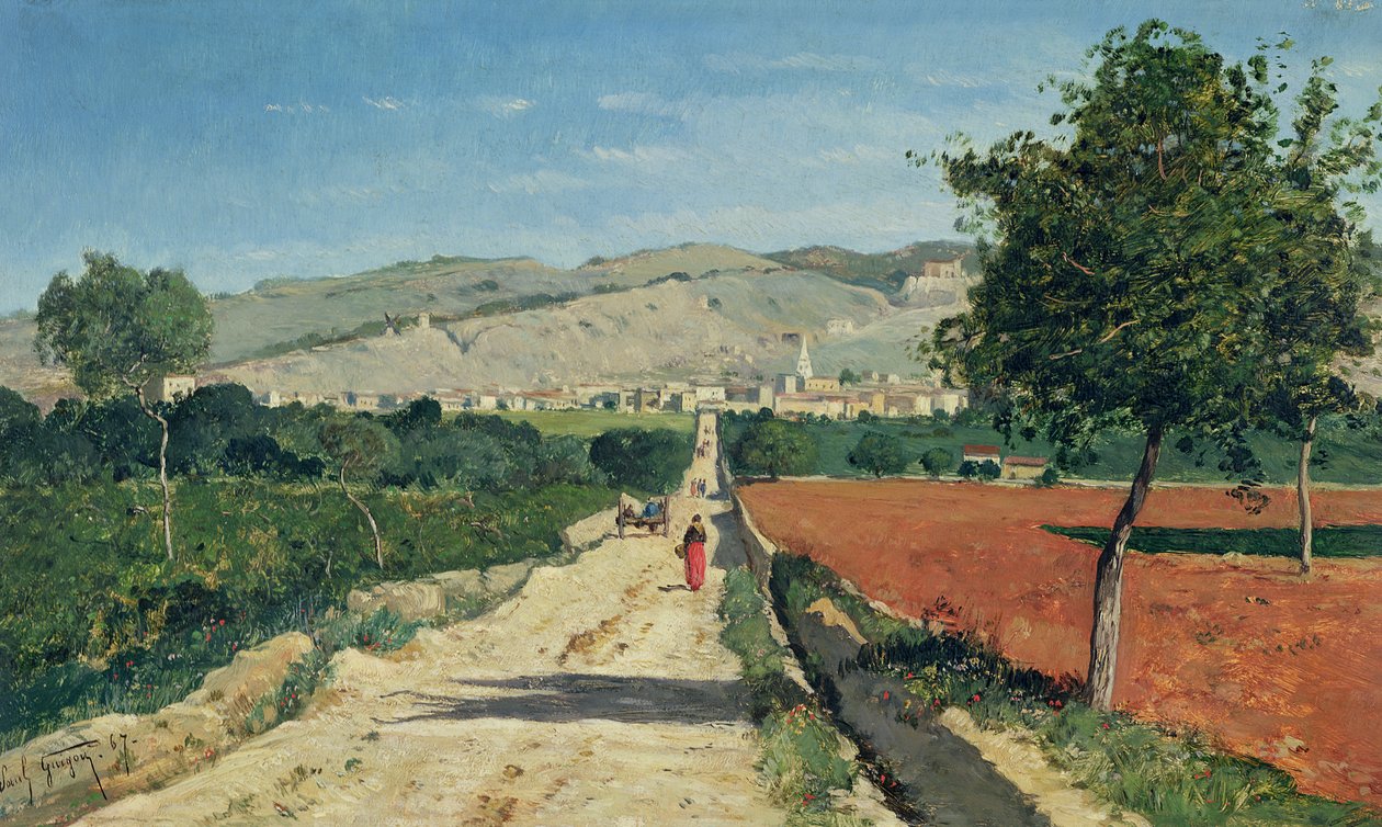 Landscape in Provence. View from Saint-Saturnin-d