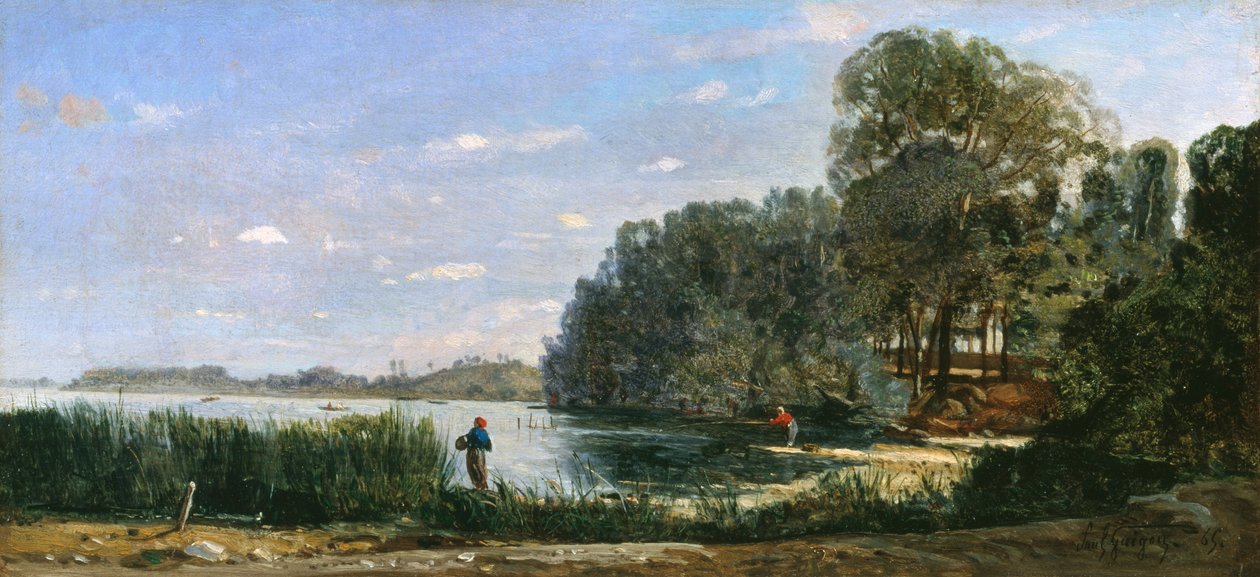 The Banks of the Seine at St.-Ouen, 1865 by Paul Camille Guigou