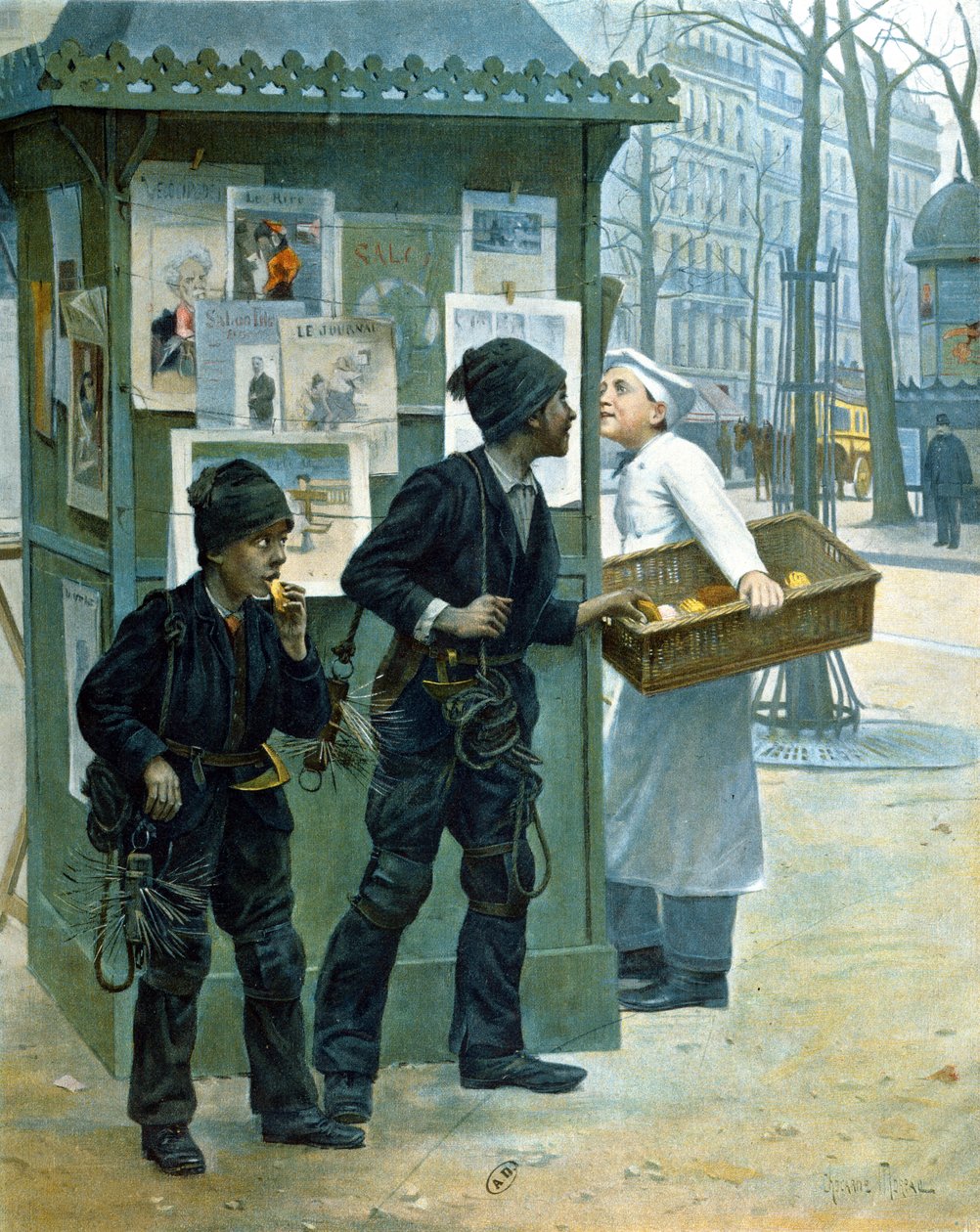Chimney Sweeps Stealing Bread, 1897 by Paul Charles Chocarne-Moreau