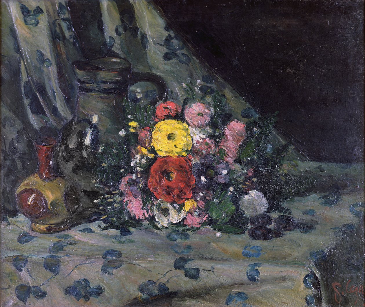 Bouquet of Yellow Dahlias by Paul Cézanne
