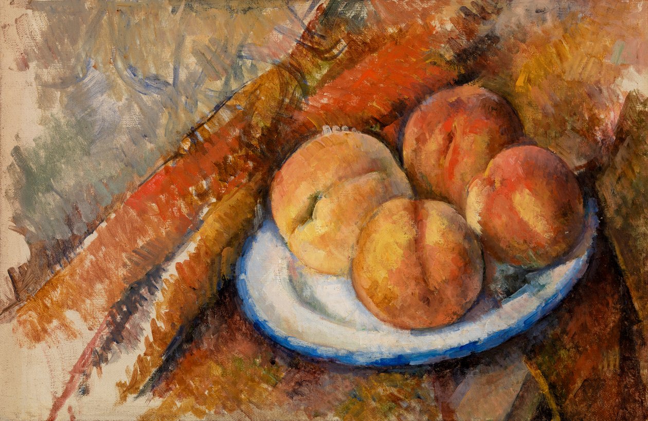 Four Peaches on a Plate by Paul Cézanne