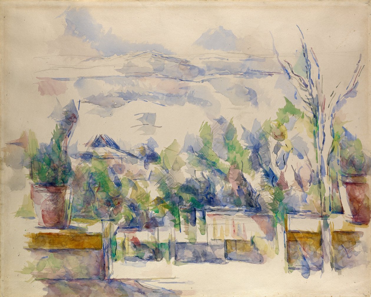 The Terrace at the Garden at Les Lauves by Paul Cézanne