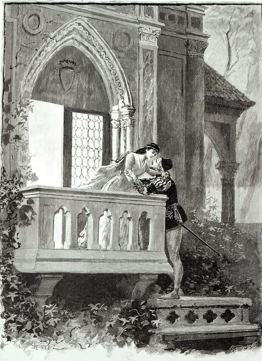Scene from Act II of Romeo and Juliet, performed at the Theatre National de l