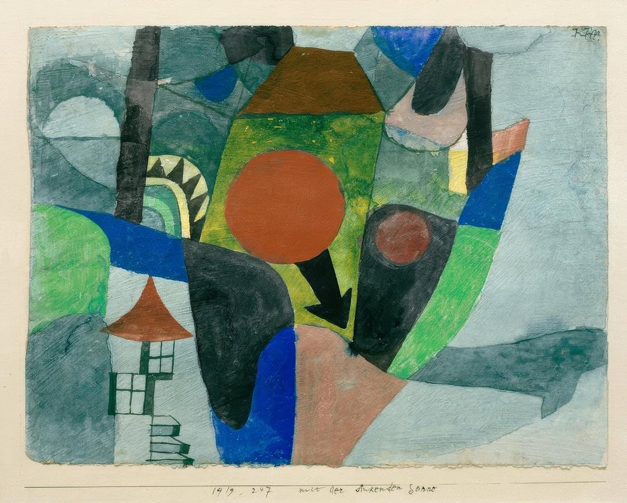 Landscape with Setting Sun by Paul Klee