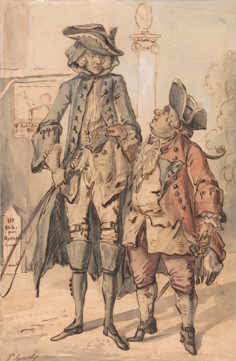 Caricature of George Bubb Dodington and Sir Thomas Robinson by Paul Sandby