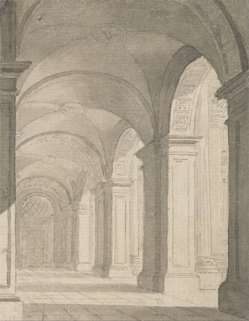 Colonnade with Vaulted Roof by Paul Sandby