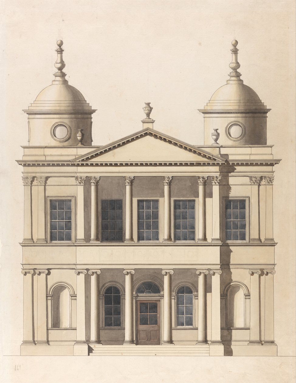 Design for a Church: Elevation of West Front by Paul Sandby
