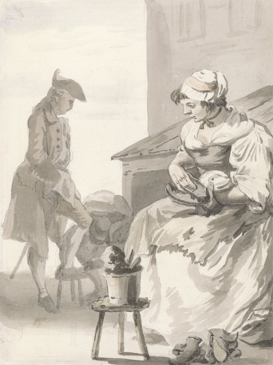 London Cries: Shoe Cleaner, c.1759 by Paul Sandby