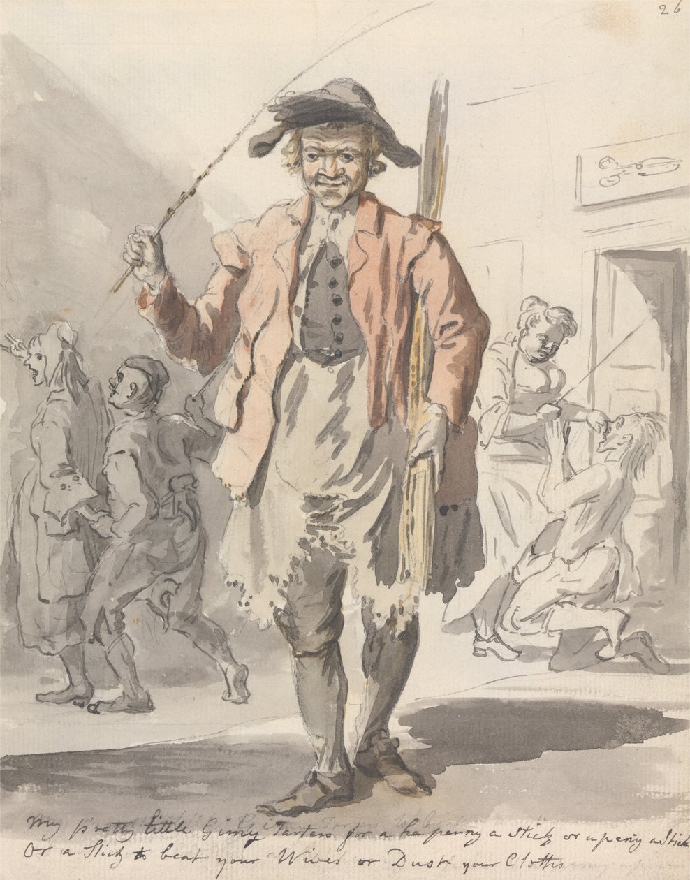 My Pretty Little Ginny Tarters for a Hapenny a Stick or a Penny a Stick, or a Stick to Beat Your Wife by Paul Sandby