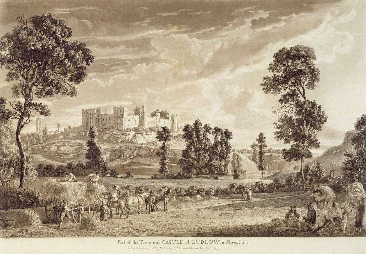 Part of the Town and Castle of Ludlow in Shropshire, engraved by the artist, published by P. Sandby, 1779 by Paul Sandby