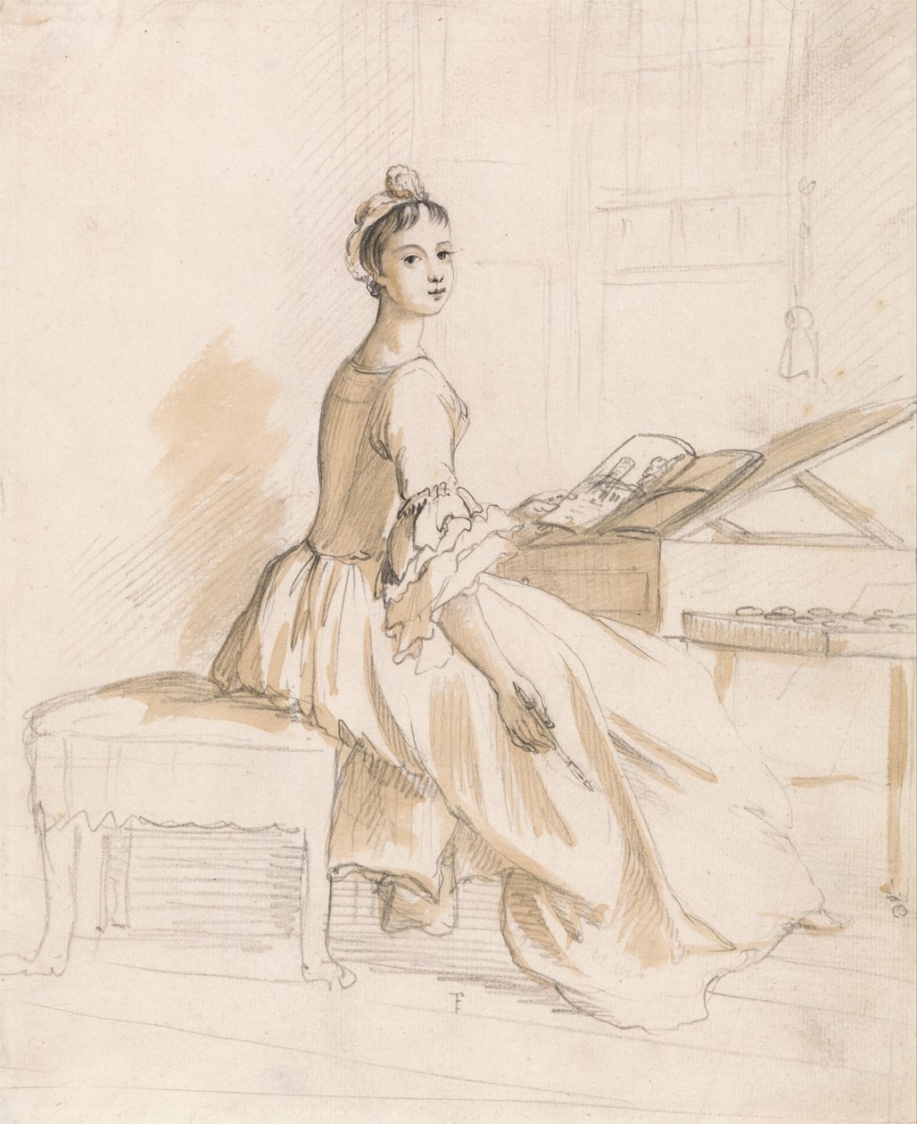 Portrait of a Lady at a Drawing Table by Paul Sandby