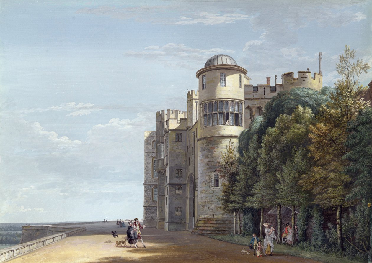 The North Terrace, Windsor Castle, Looking East by Paul Sandby