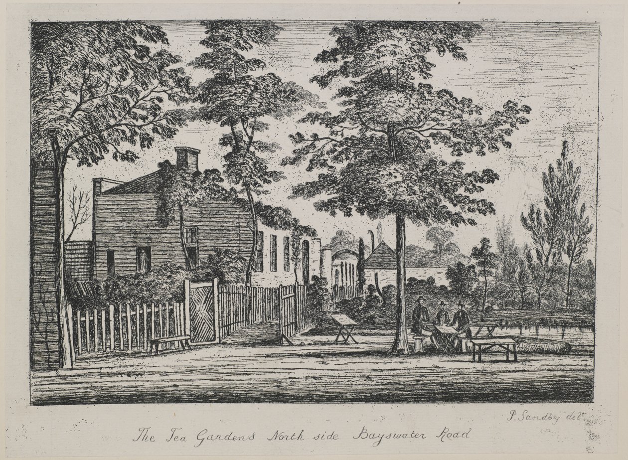 The Tea Gardens, North Side Bayswater Road by Paul Sandby