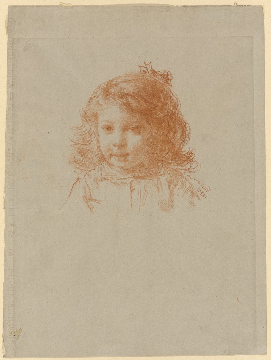 Bust of a Young Girl (recto); Profile of a Young Girl (verso) by Paul Adolphe Rajon