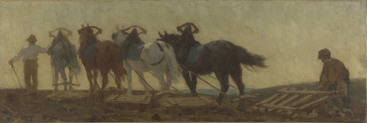 History of Wheat: Plowing, Sowing, Harrowing: Sketch for the Drawing Room of the School on Rue Dombasle by Paul Albert Baudouin