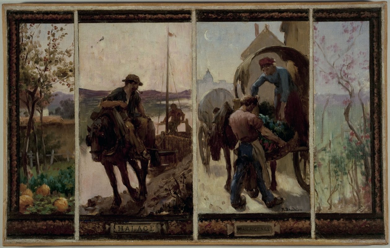 Sketch for Saint-Maur-des-Fossés Town Hall: Towing - Market Gardening by Paul Albert Baudouin