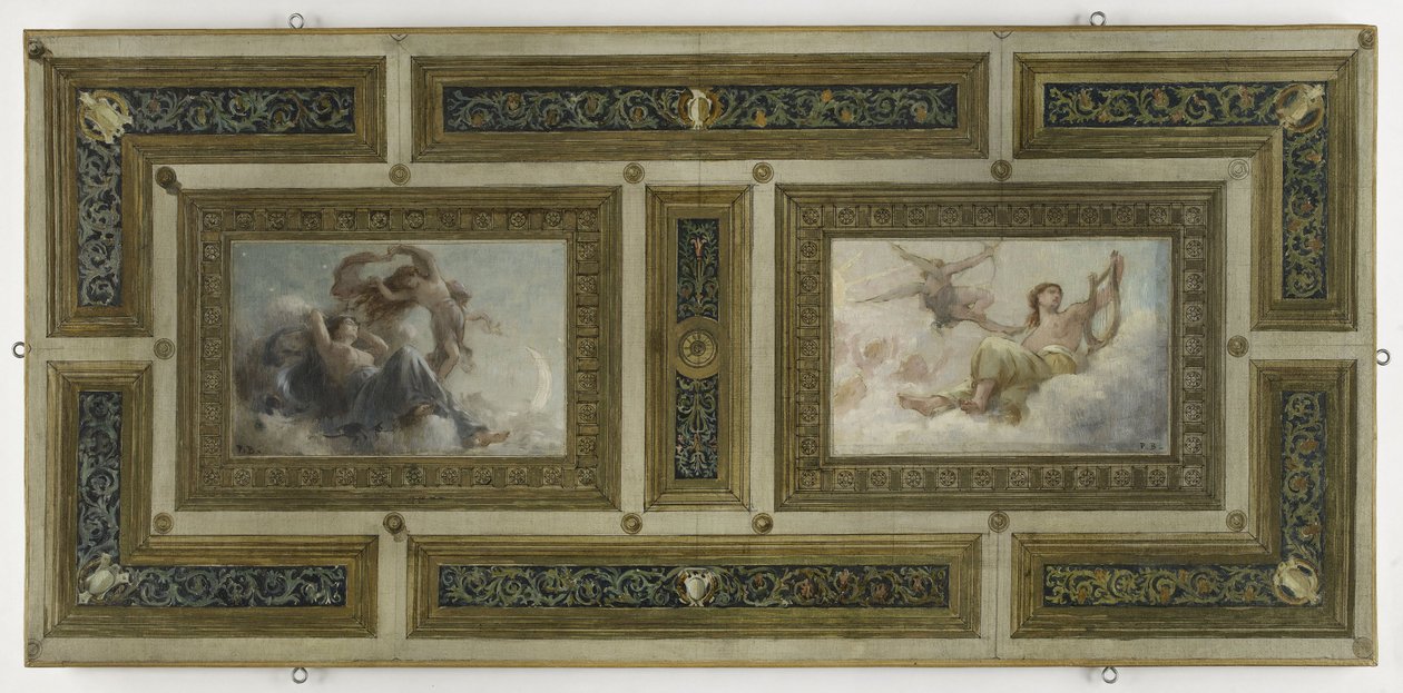 Sketch for the Town Hall of Saint-Maur-des-Fossés: Night and Day by Paul Albert Baudouin