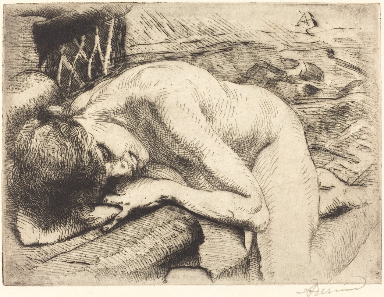 Model Asleep on the Floor by Paul Albert Besnard