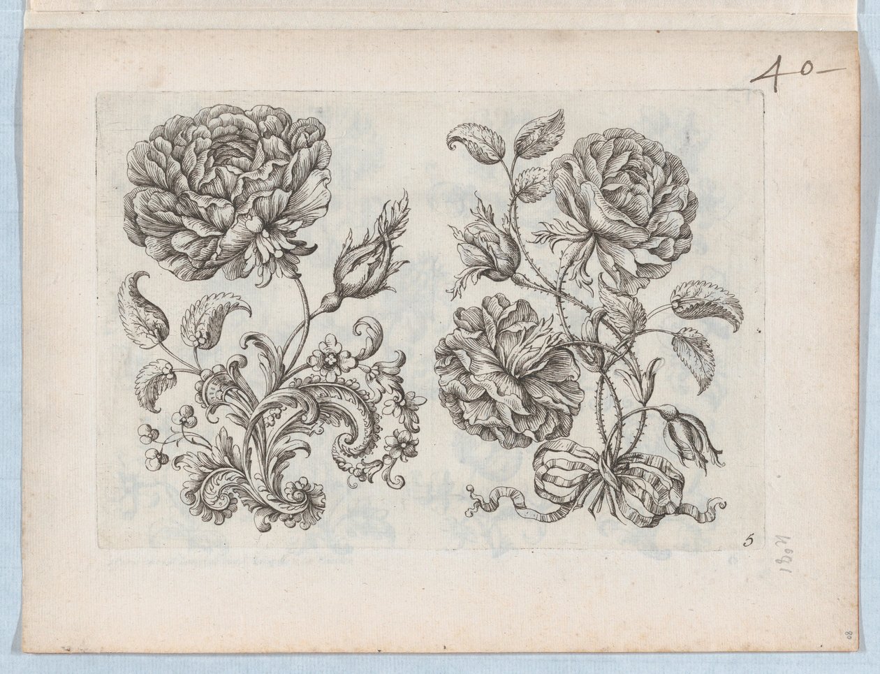 Series of Small Flower Motifs, Plate 5, ca. 1670-85 by Paul Androuet Du Cerceau