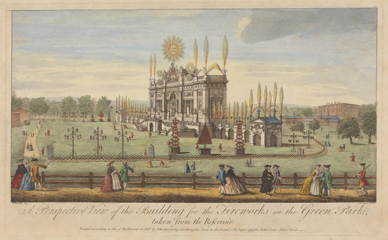 A Perspective View of the Building for the Fireworks in the Green Park, Taken from the Reservoir by Paul Angier