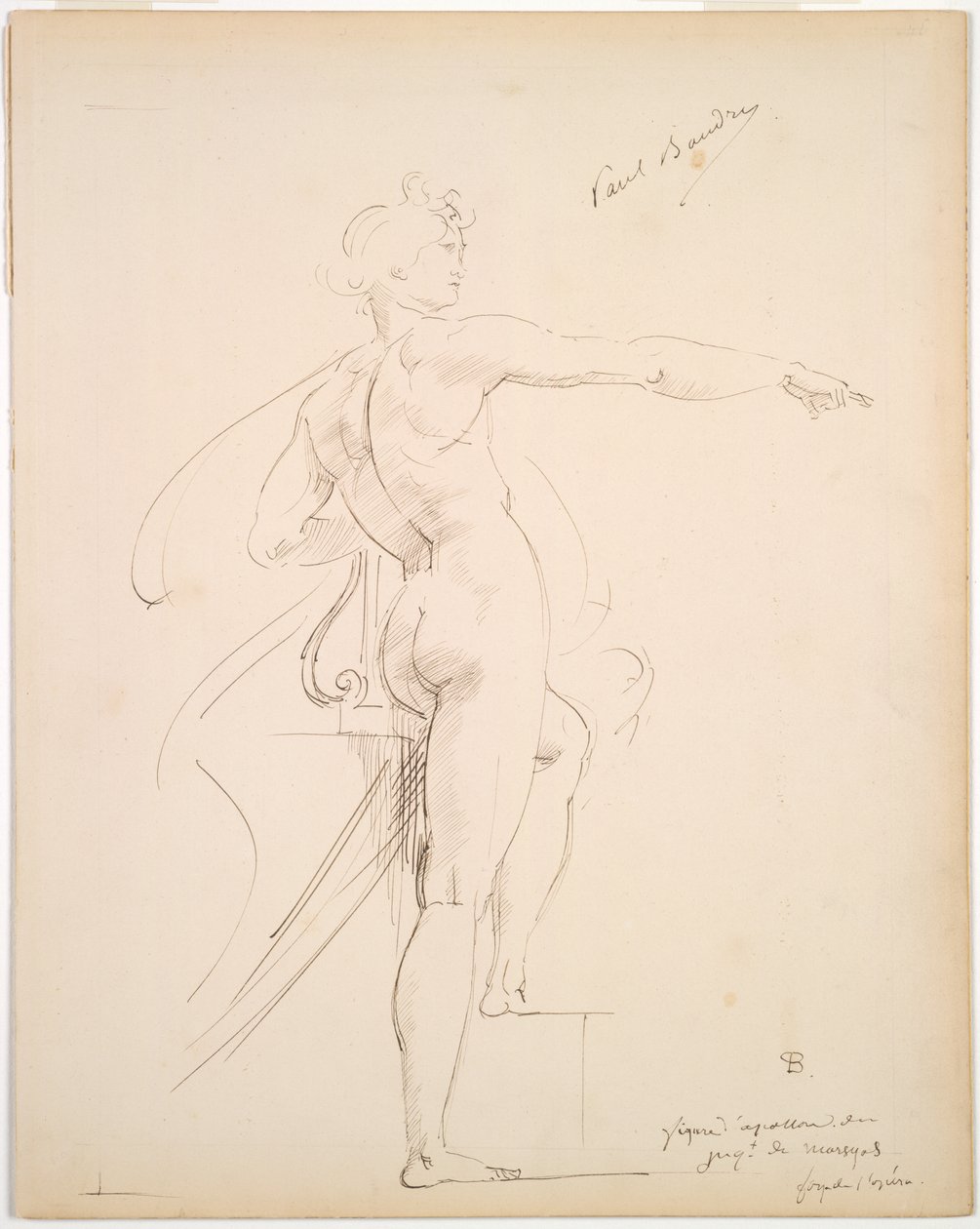 Study of Apollo for Marsyas (recto) by Paul Baudry
