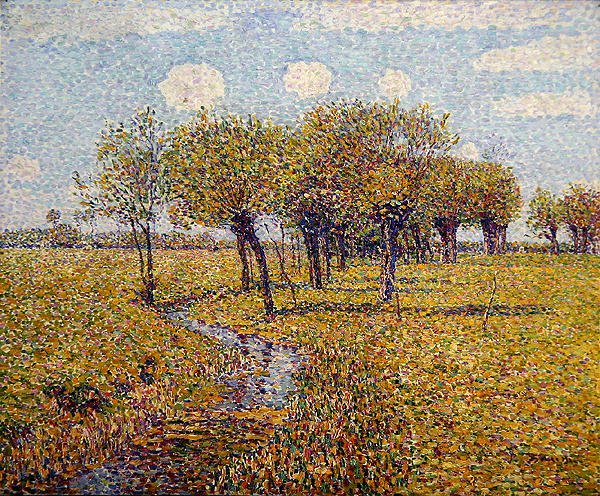 Dutch Landscape with Willow Trees in the Spring in a Small Meadow Valley by Paul Baum