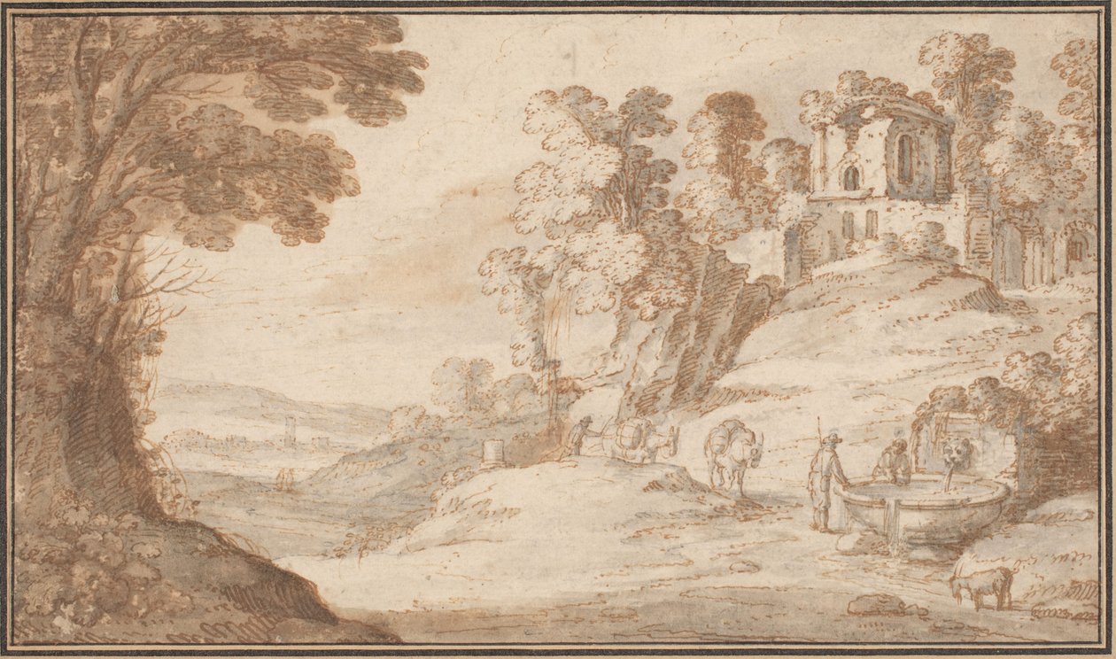 Classical Landscape with a Fountain by Paul Bril
