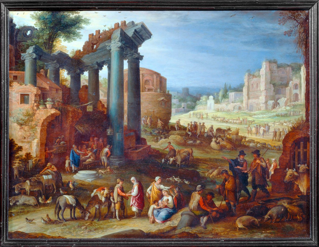 Ruins and Figures by Paul Brill or Bril