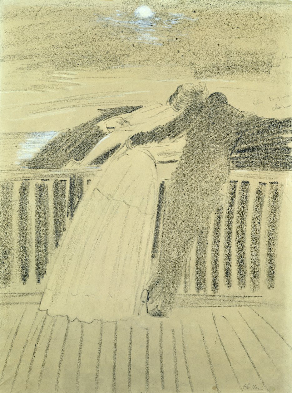 Jeanne Hugo and Jean Charcot at Hauteville House, Guernsey by Paul Cesar Helleu