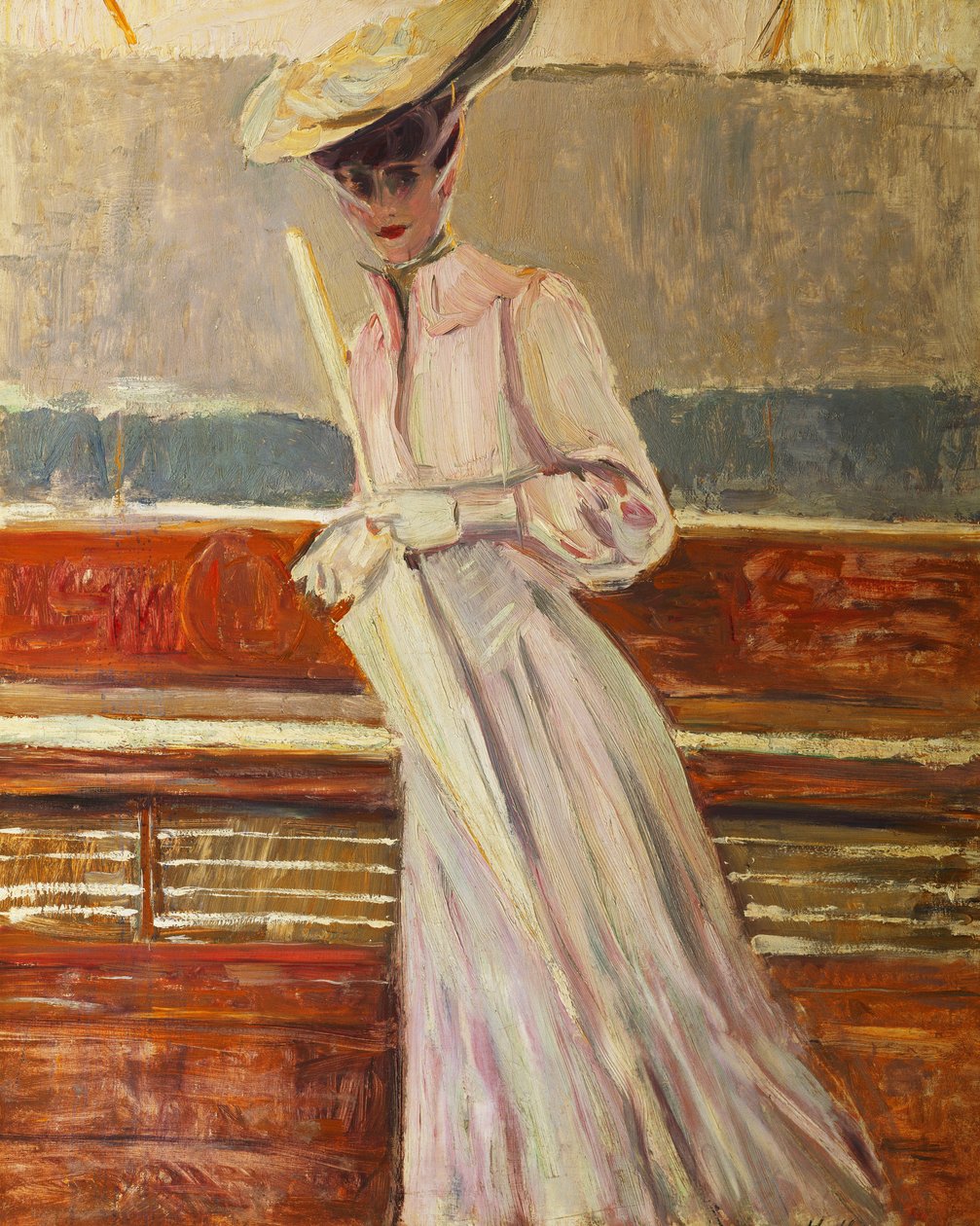 Madame Helleu on the Yacht Etoile by Paul Cesar Helleu