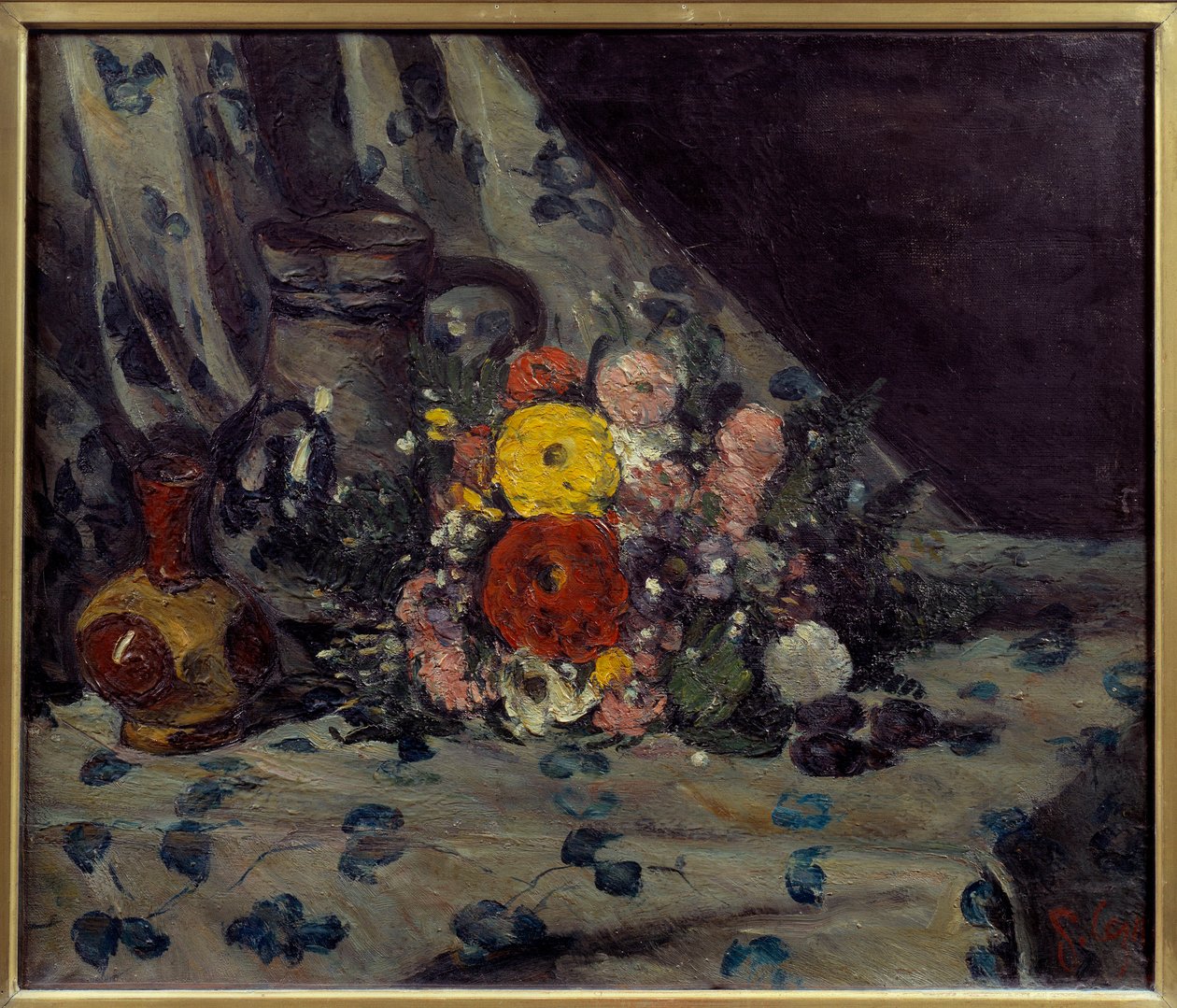 Bouquet with Yellow Dahlia by Paul Cézanne