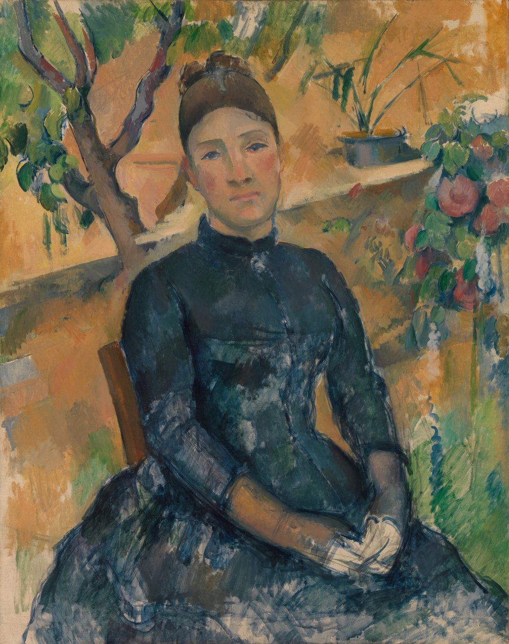 Madame Cézanne, Hortense Fiquet in the Conservatory by Paul Cézanne