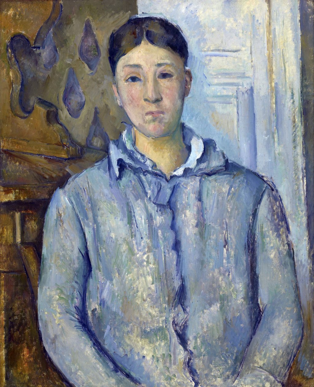 Portrait of Madame Cezanne in Blue by Paul Cézanne