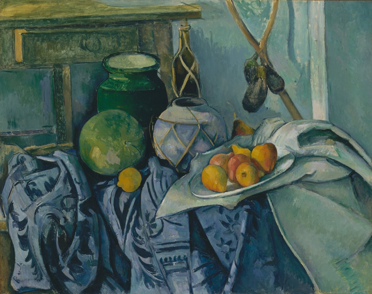 Still Life with Ginger Jar and Aubergine by Paul Cézanne