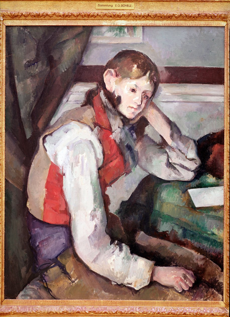 The Boy in the Red Vest, or The Boy in the Red Waistcoat by Paul Cézanne