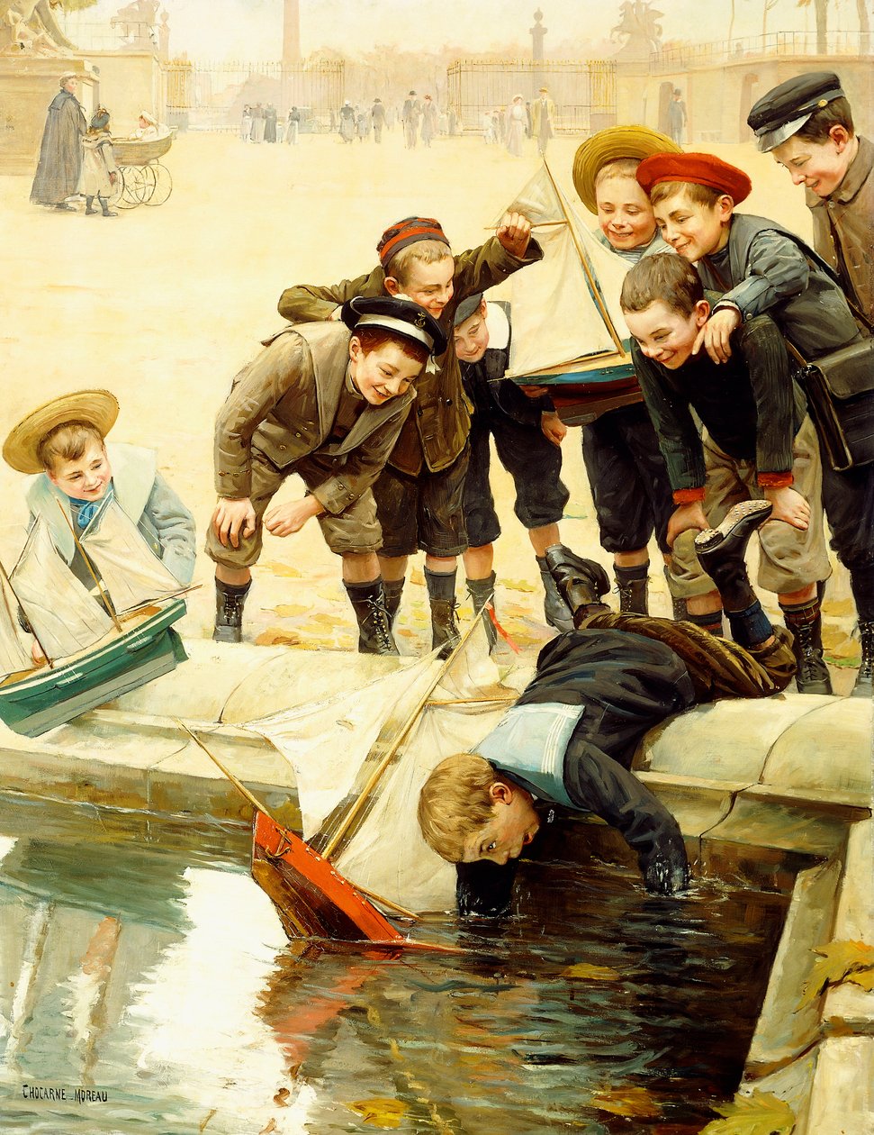 Boys and their Sailboats by Paul Charles Chocarne Moreau