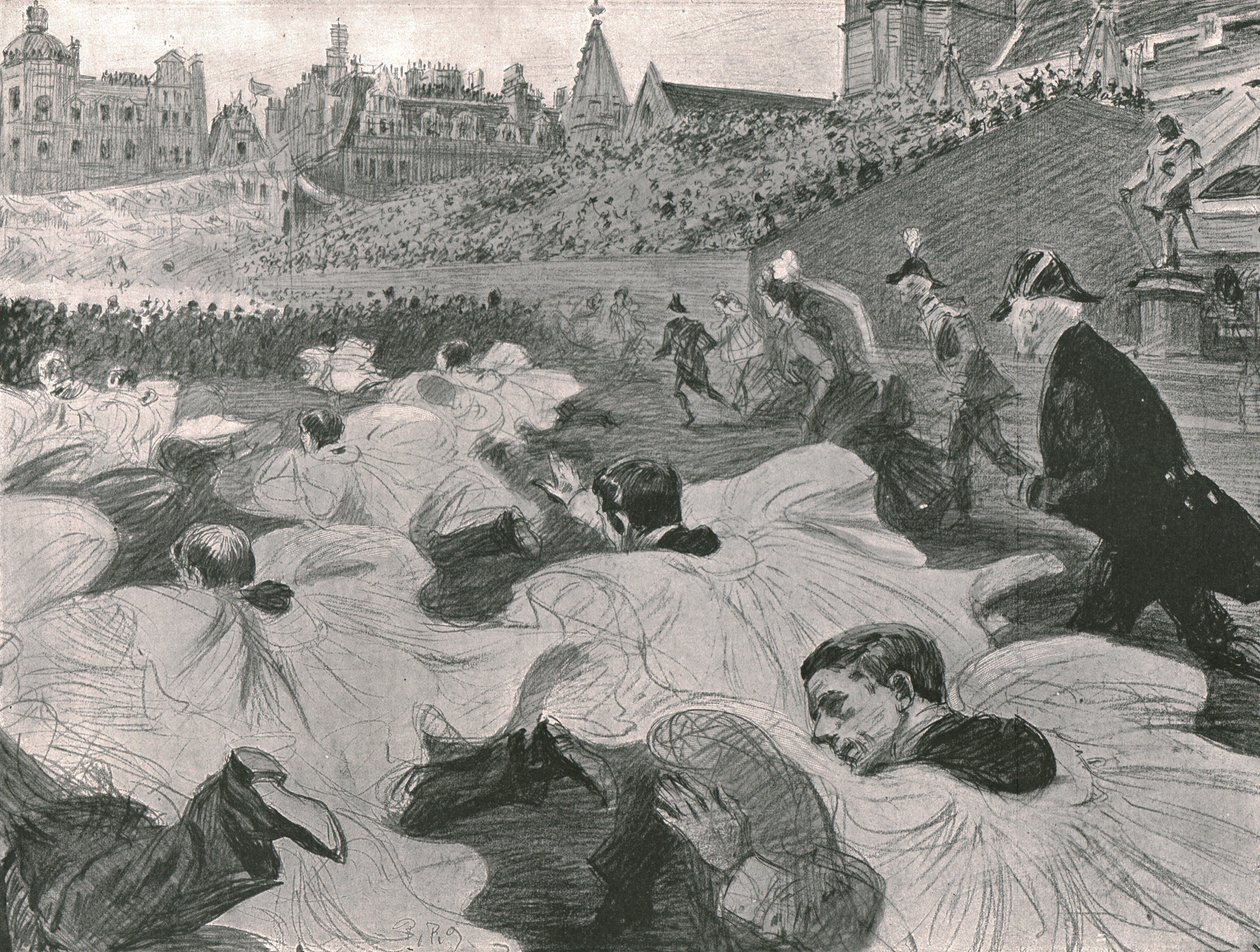 In haste to see the King and Queen leave the Abbey by Paul Charles Renouard