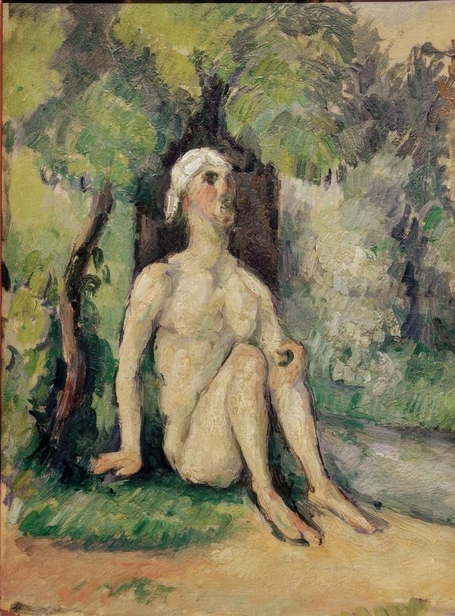 Bather Sitting by the Water by Paul Cézanne