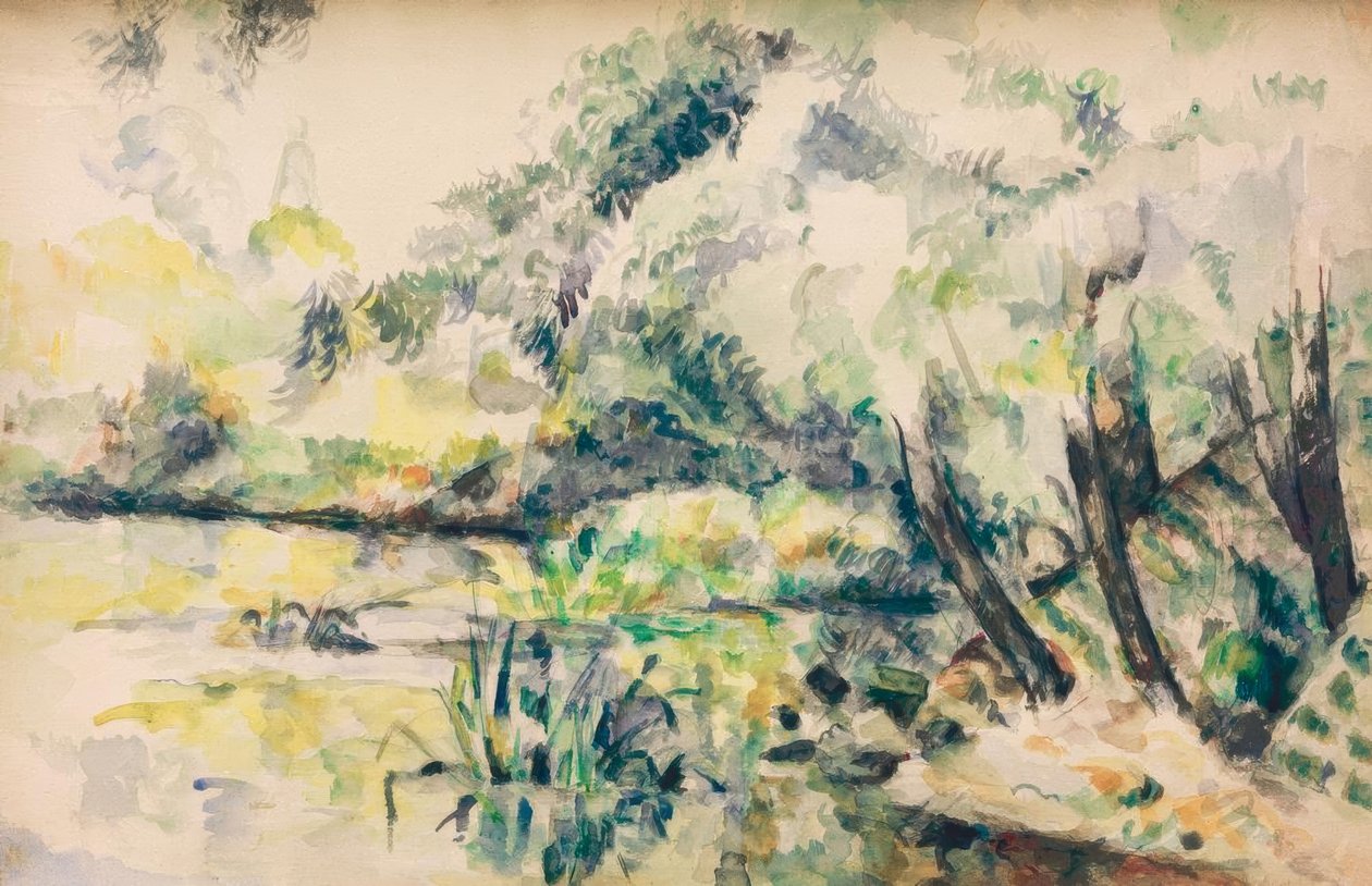 Swampy Water (near Melun?) by Paul Cézanne