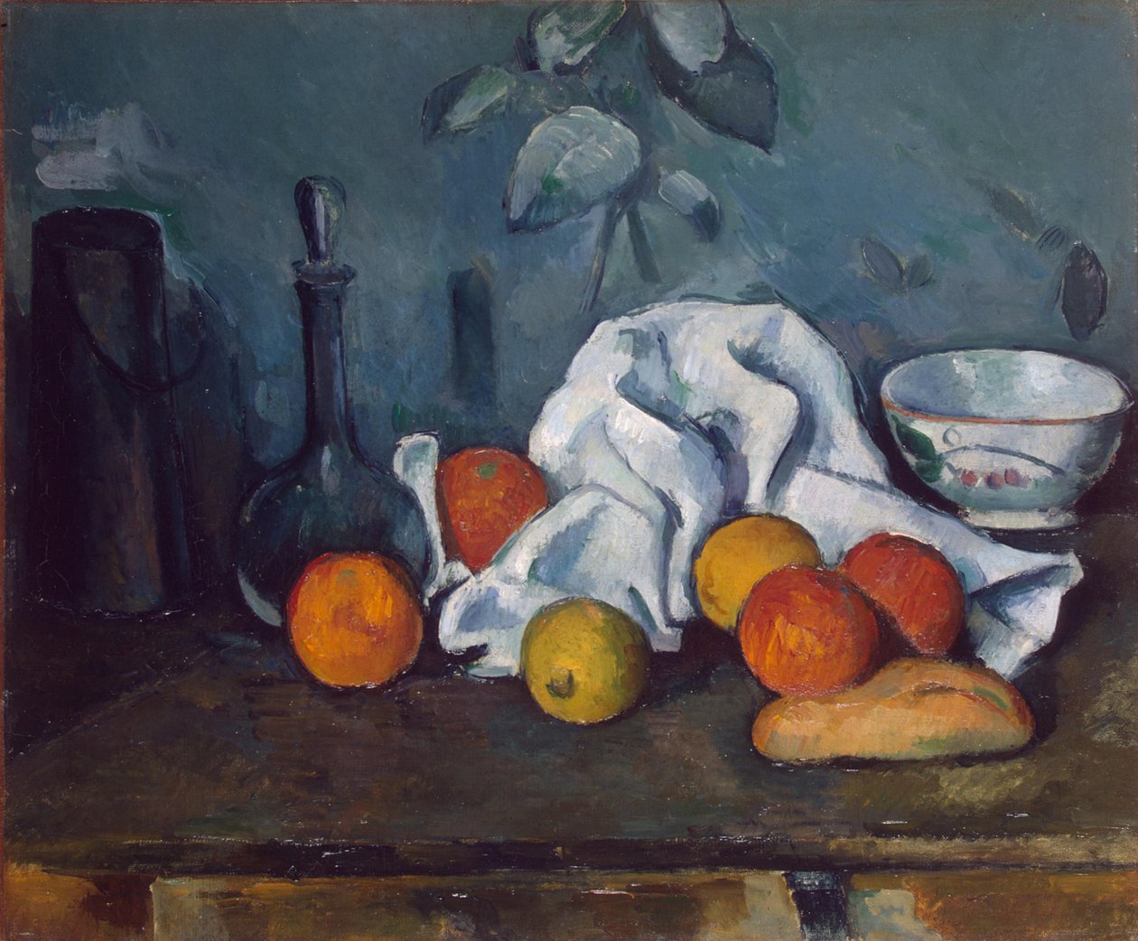 Milk Box, Carafe, and Bowl by Paul Cézanne