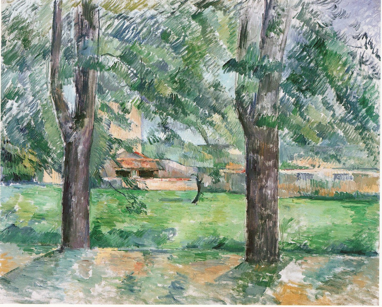 Meadow and Farm Jas de Bouffan by Paul Cézanne
