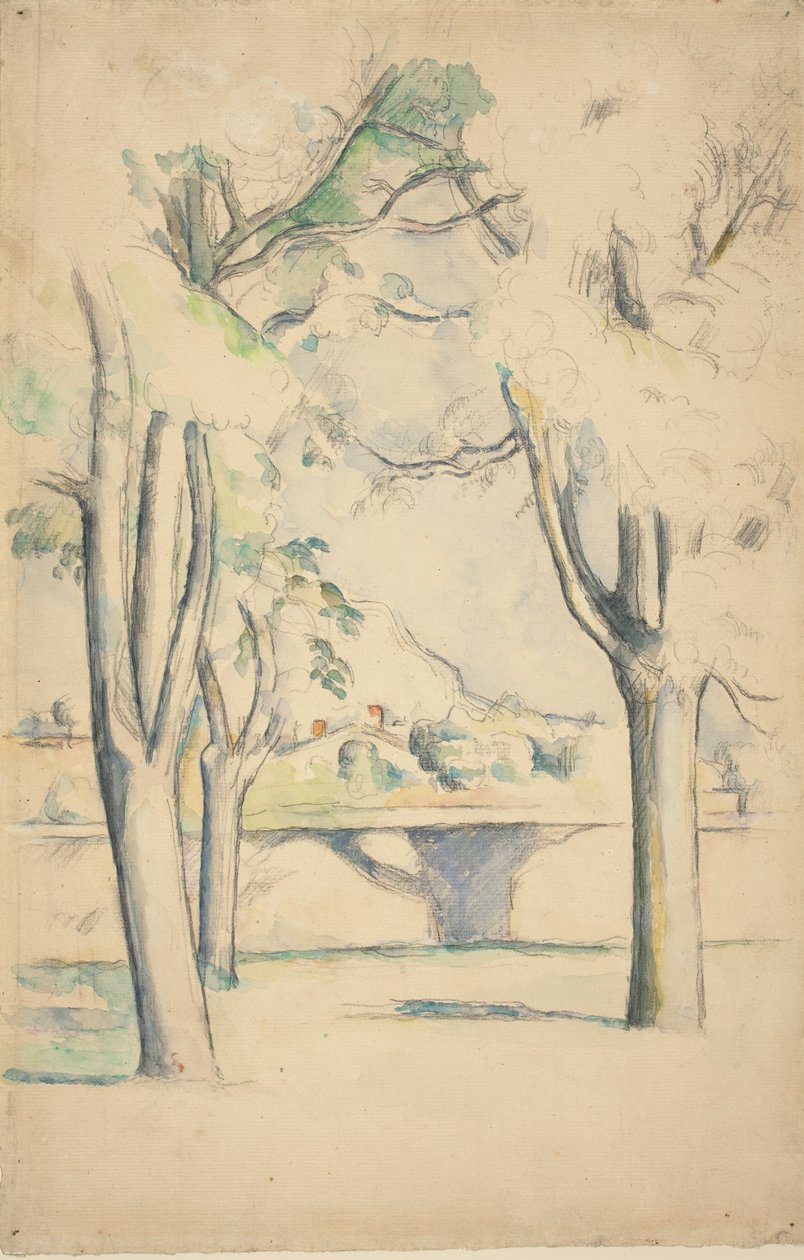 Mont Sainte-Victoire Seen beyond the Wall of the Jas de Bouffan by Paul Cézanne