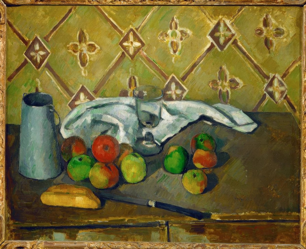 Still Life (Fruits, Napkin and Milk Jug) by Paul Cézanne