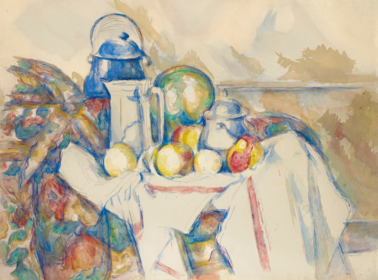 Still Life with Milk Pot, Melon, and Sugar Bowl by Paul Cézanne