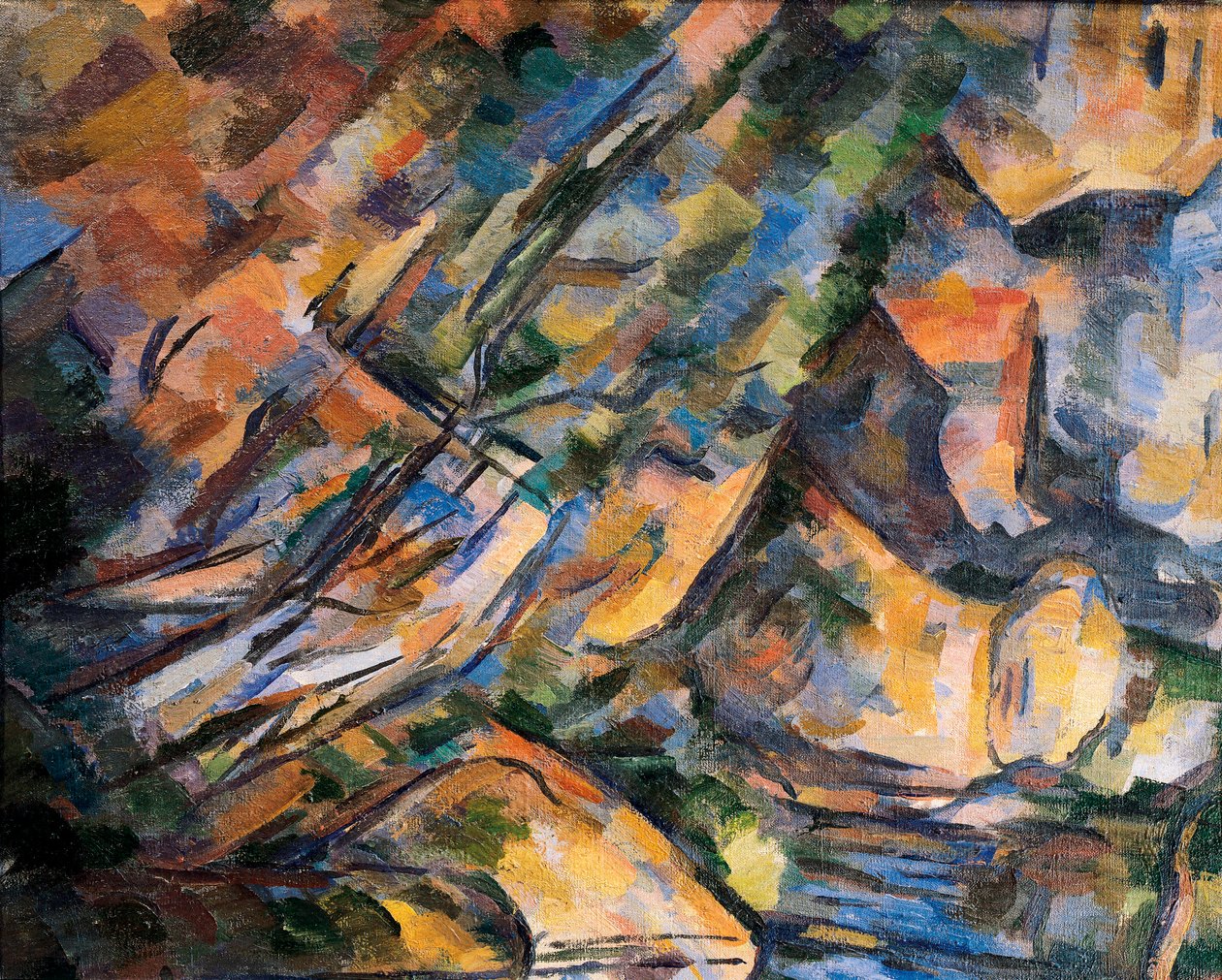 Rocks near the caves above Chateau Noir (detail) by Paul Cézanne