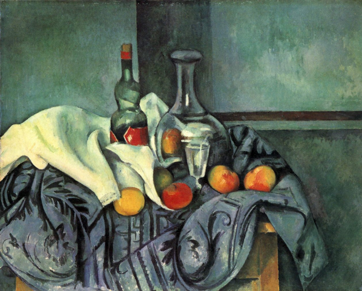 Still Life, Peppermint Bottle by Paul Cézanne