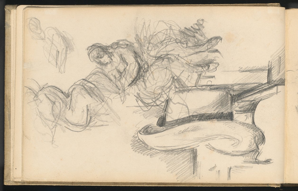 Studies Including a Straw Hat by Paul Cézanne