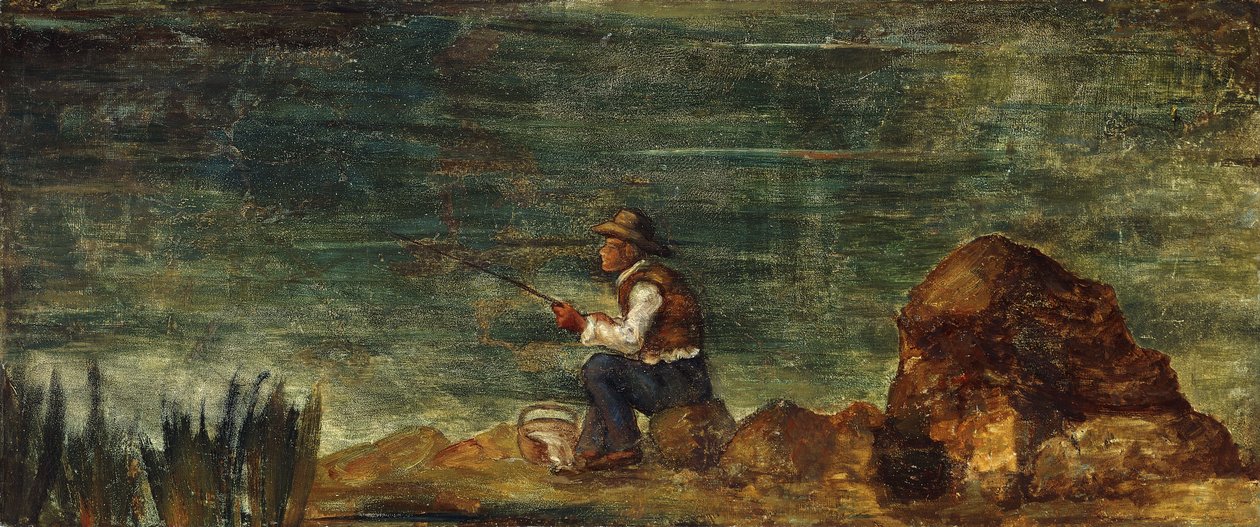 The Fisherman on the Rock by Paul Cézanne