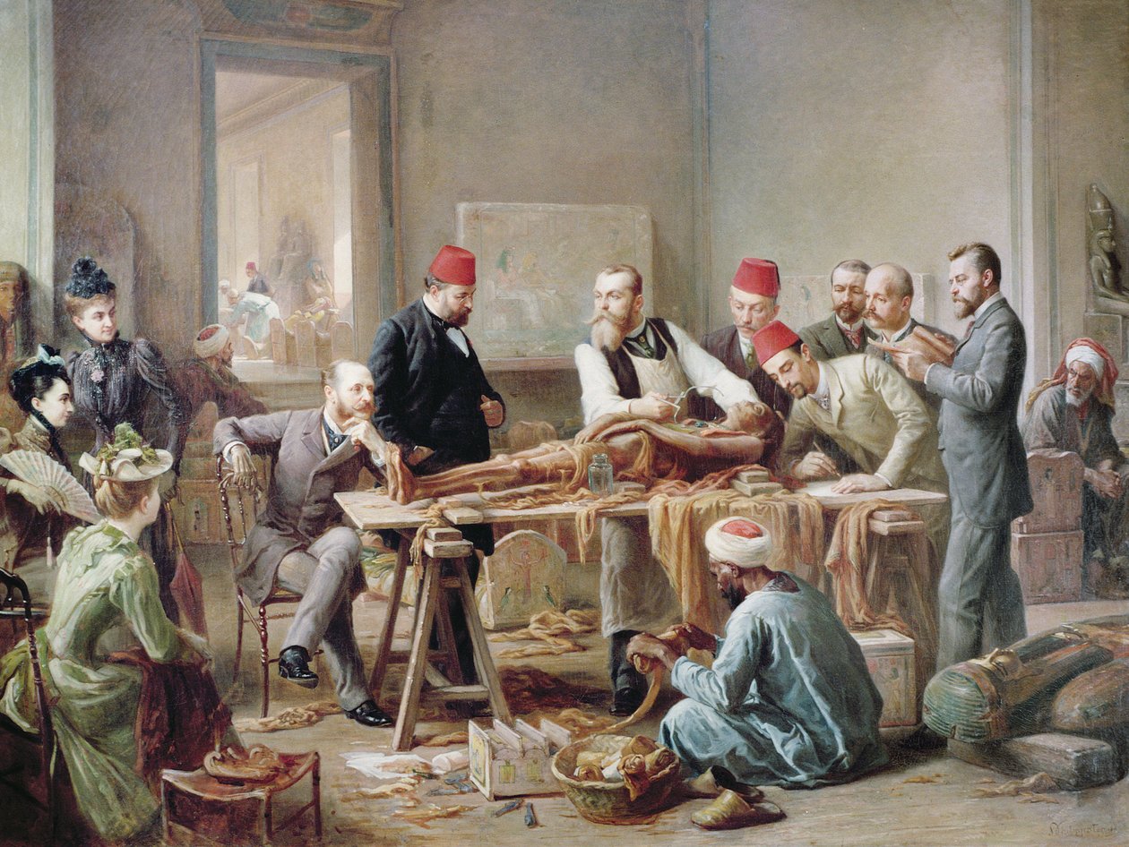 Examination of a Mummy - a Priestess of Amun, c.1891 by Paul Dominique Philippoteaux