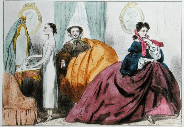 Cartoon satirising the fashion of the crinoline, c.1860 by Paul Emile Detouche